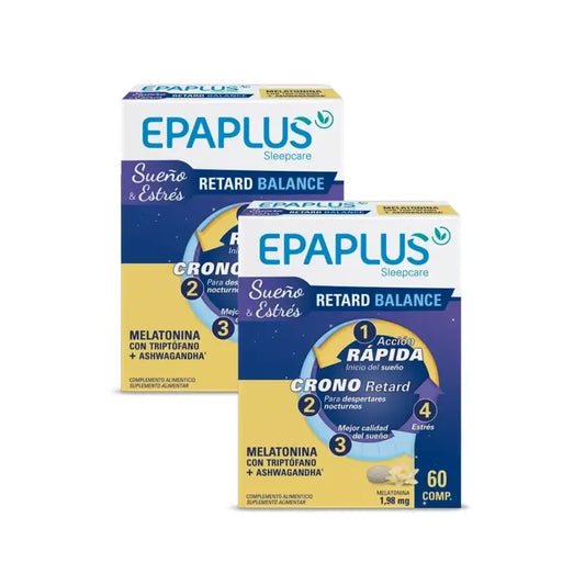 Epaplus Sleepcare Melatonin Retard Balance avec Tryptophane, 30 Grammes, 2X60 Comprimés