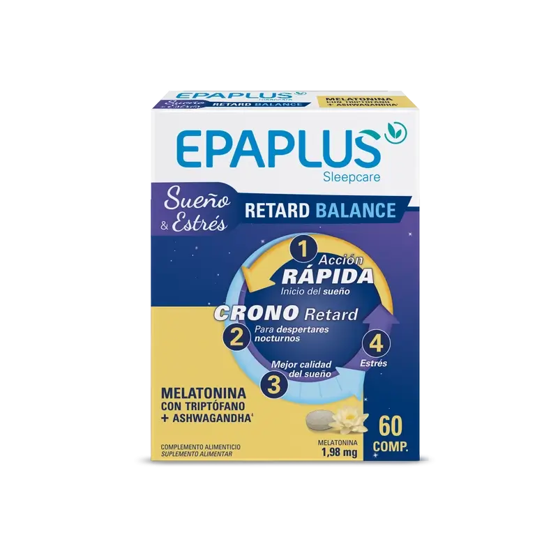 Epaplus Sleepcare Melatonin Retard Balance Avec Tryptophane, 30 grammes, 60 comprimés