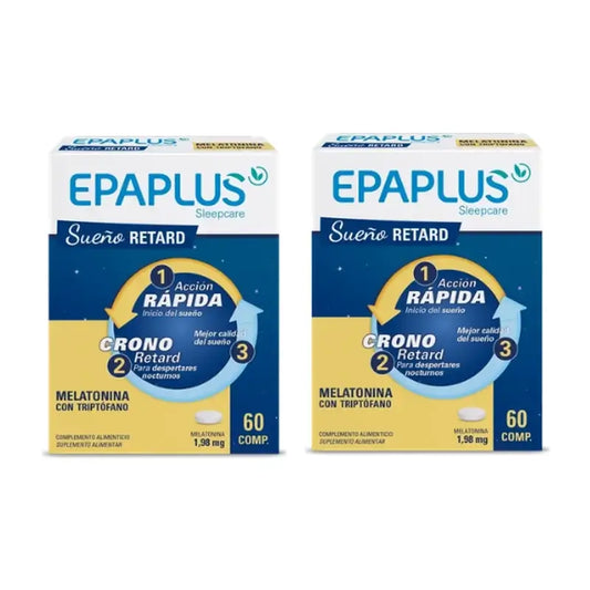 Epaplus Sleepcare Melatonin Retard Avec Tryptophane Pack 2 x 60 comprimés