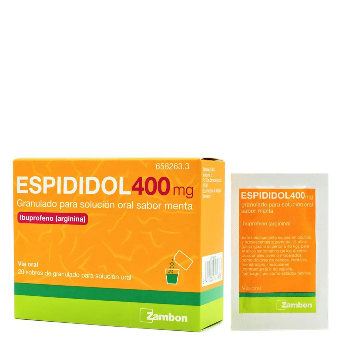 Espididol 400 mg granulés pour solution orale Arôme de menthe poivrée, 20 sachets