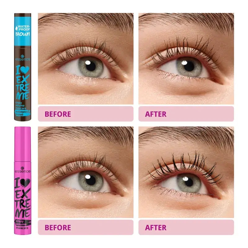 Essence I Love Extreme Crazy Volume Mascara imperméable brun 01, 12 ml