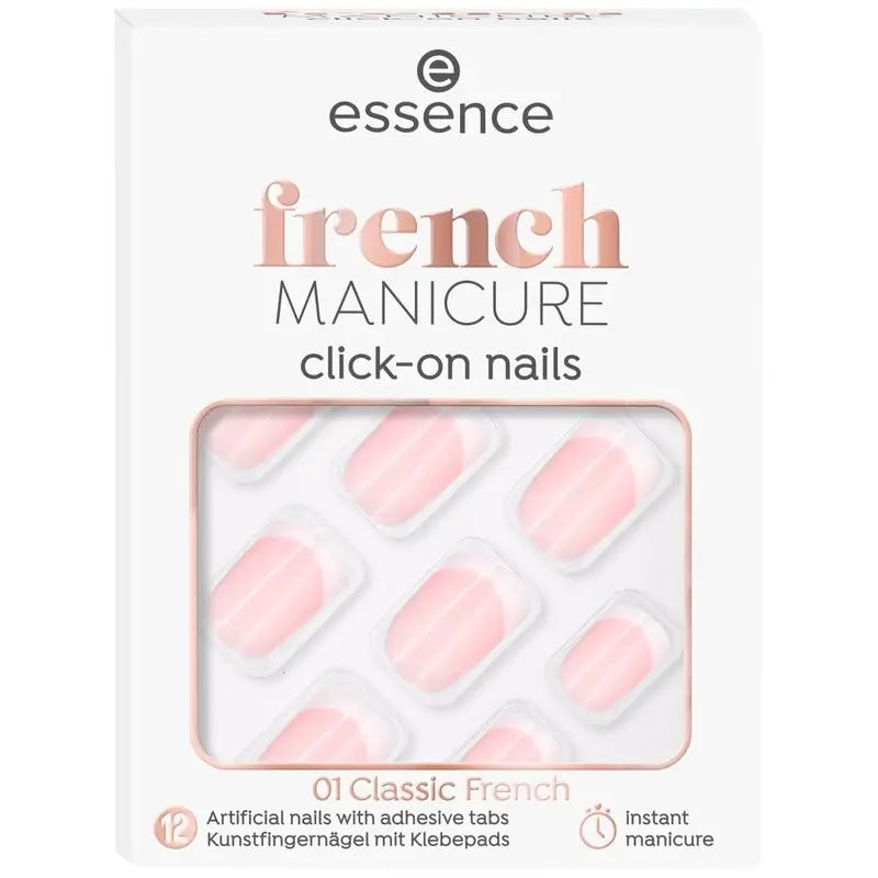 Essence Artificial Nails Click-On French Manicure 01, 12 unités