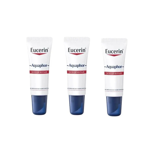 Eucerin Aquaphor Sos Soin régénérant pour les lèvres, 3X10 Ml