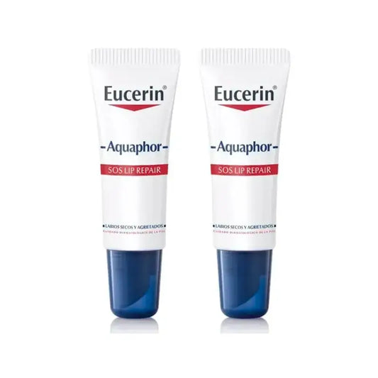 Eucerin Aquaphor Sos Soin régénérant pour les lèvres, paquet de 2 x 10 ml