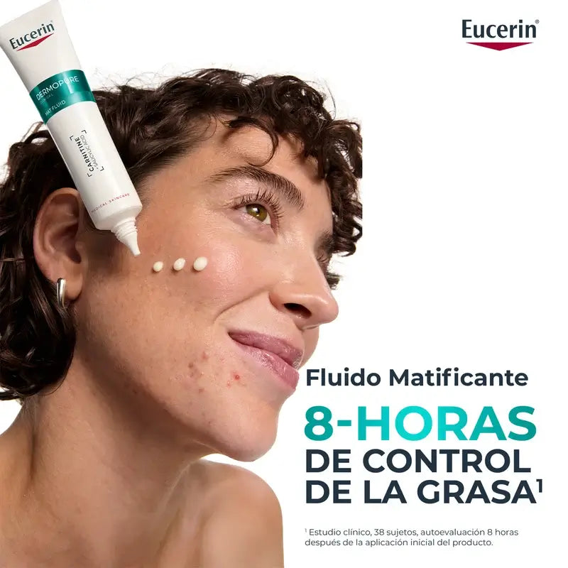 Eucerin Dermopure Fluide hydratant matifiant pour le visage, 50 ml