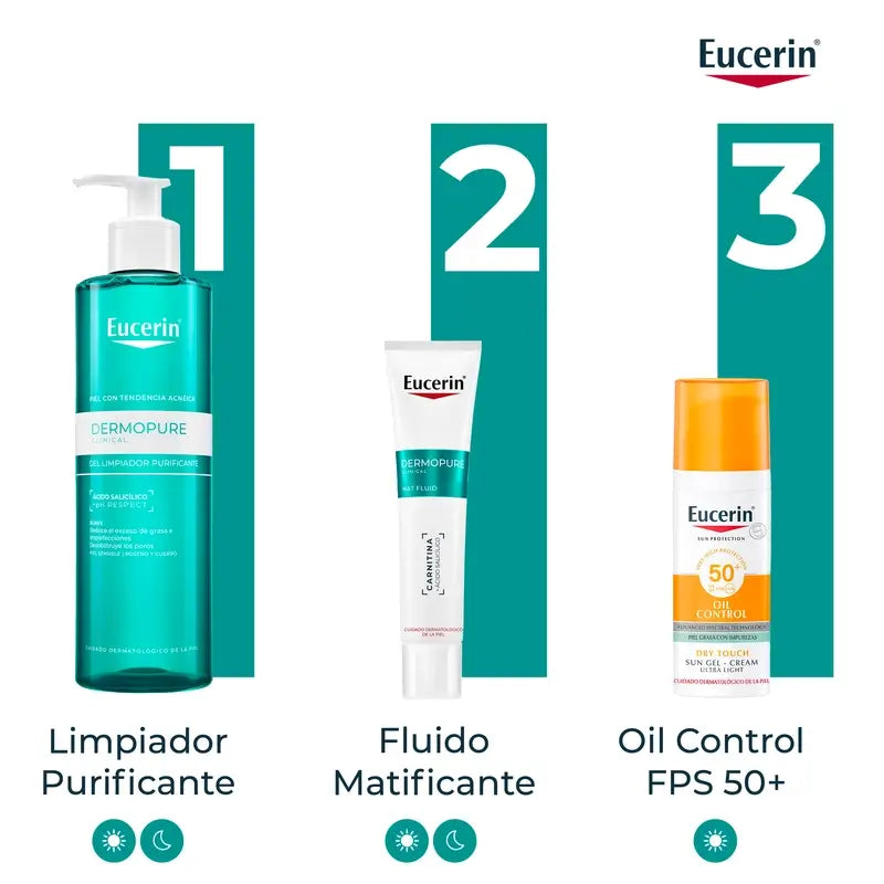 Eucerin Dermopure Fluide hydratant matifiant pour le visage, 50 ml