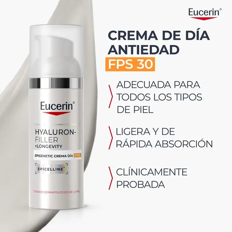 Eucerin Hyaluron-Filler + Longevity Epigenetic Crème de jour SPF 30, 50 ml