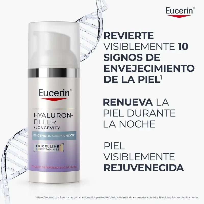 Eucerin Hyaluron-Filler + Longevity Epigenetic Crème de nuit, 50 ml