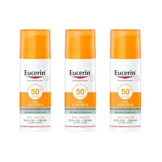 Eucerin Oil Control Dry Touch Sun Gel Spf 50+, 3X50 Ml
