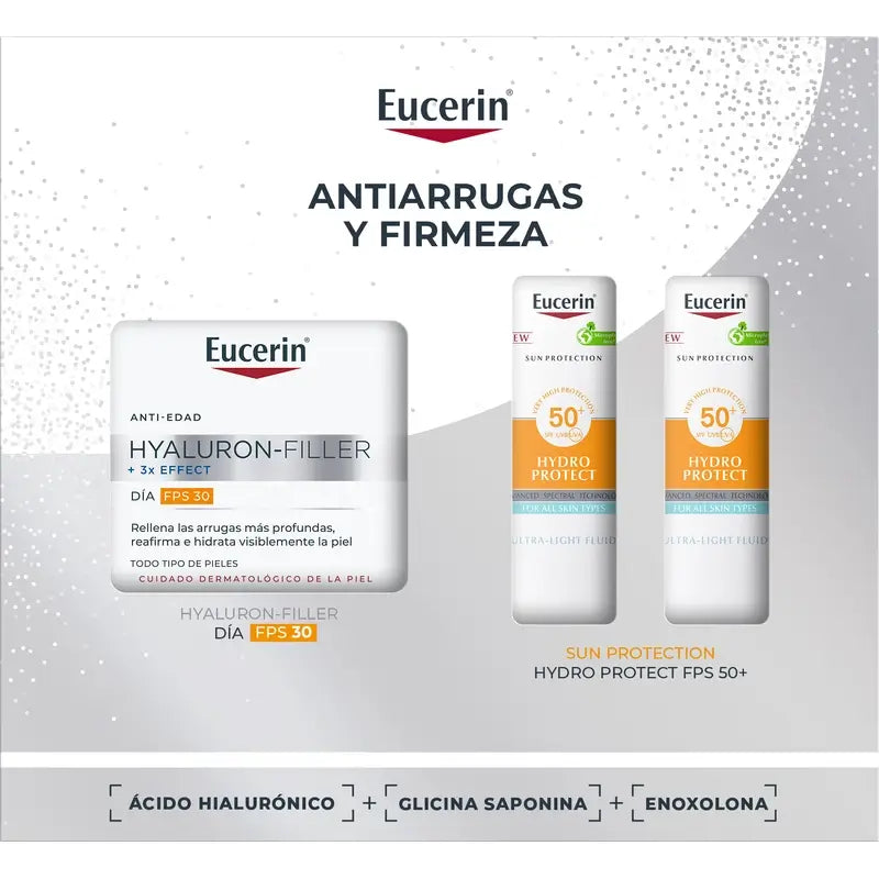 Eucerin Pack Anti-Age Hyaluron-Filler Day Cream Fps 30 50Ml + 2 Minis Sun Hydro Protect Fps 50+ 2X5Ml