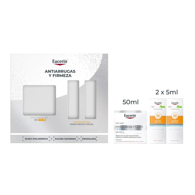 Eucerin Pack Anti-Age Hyaluron-Filler Day Cream Fps 30 50Ml + 2 Minis Sun Hydro Protect Fps 50+ 2X5Ml