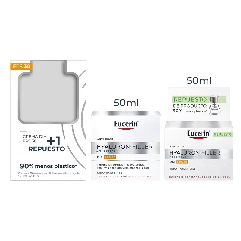 Eucerin Anti-Age Pack Hyaluron Filler Day Fps30, 50Ml + Recharge, 50Ml