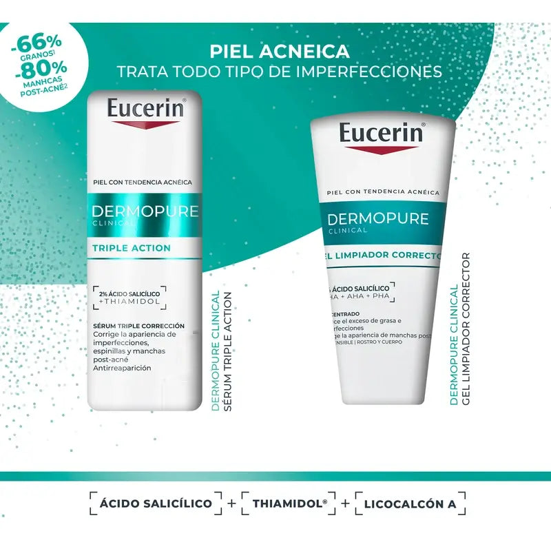 Eucerin Pack Dermopure Triple Action Serum 40Ml + Corrective Cleansing Gel 75Ml