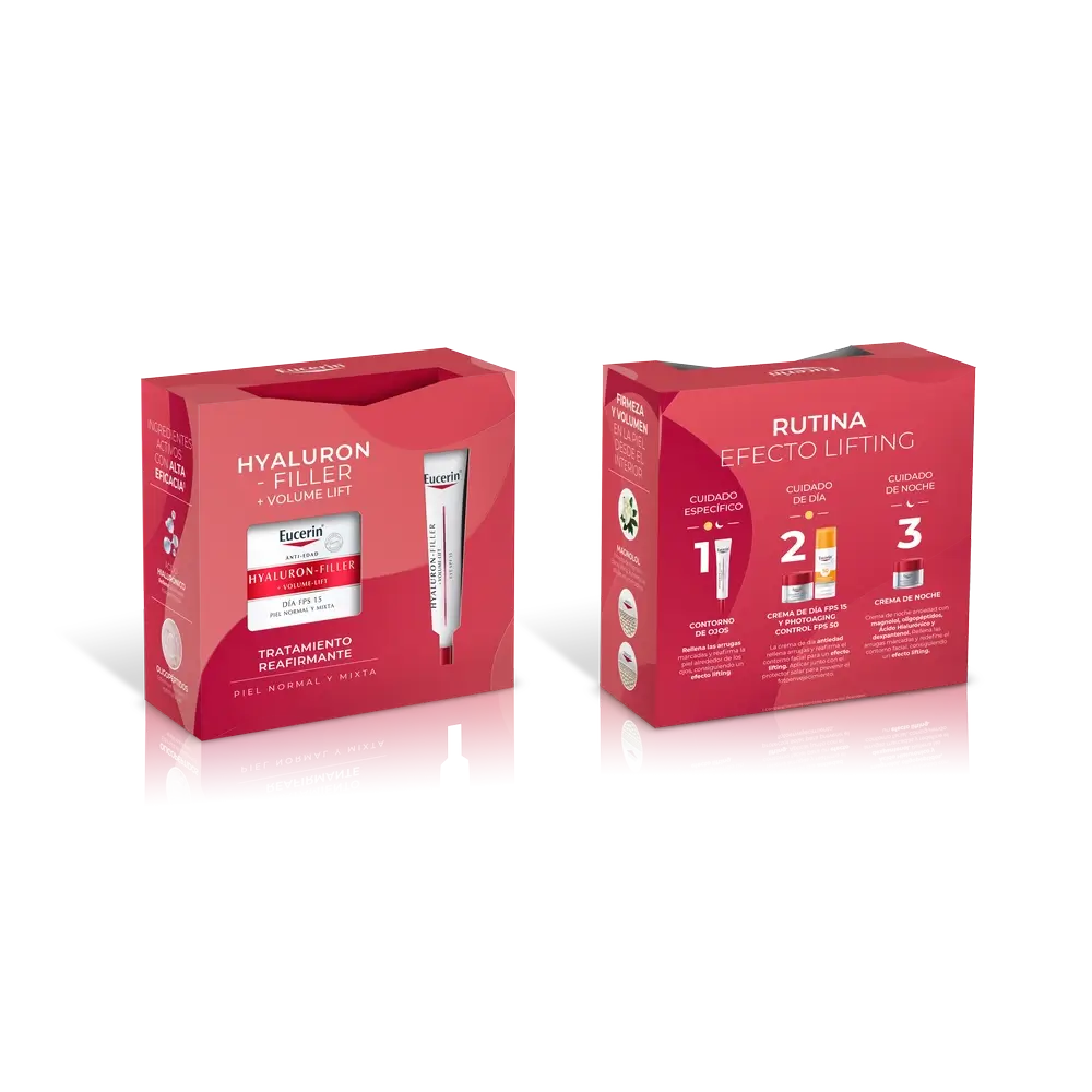 Eucerin Pack Hyluron-Filler Volume Crème de Jour Peau Normale à Mixte SPF15 + Contour des Yeux 15ml