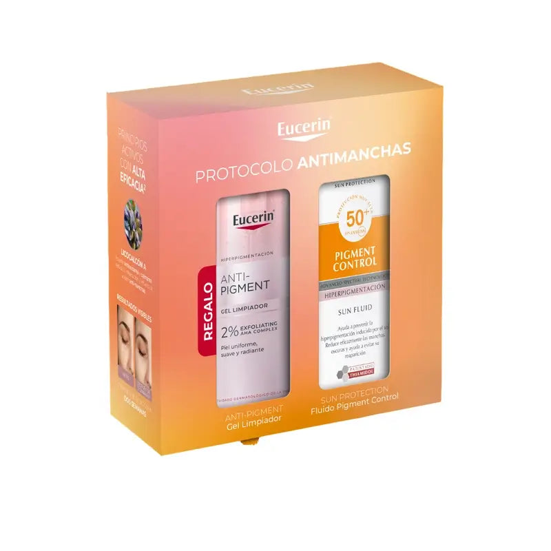 Eucerin Pack Sun Face Pigment Control Fluid Fps50+ 50 Ml + Free Anti-Pigment Cleansing Gel 200 Ml