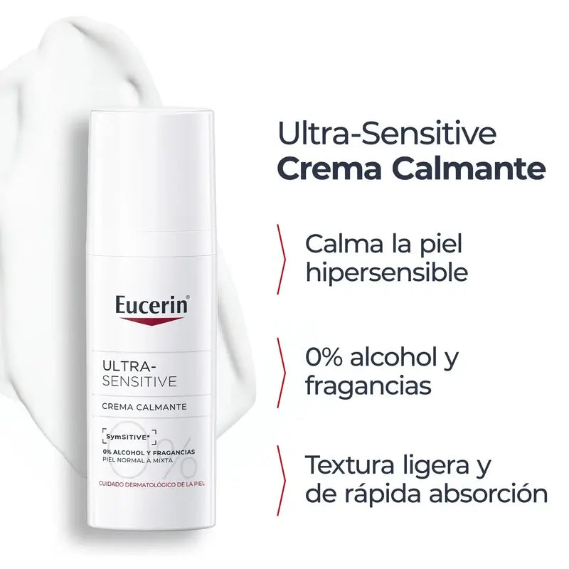 Eucerin Ultra-Sensitive Crème apaisante pour peaux normales à mixtes, 50 ml