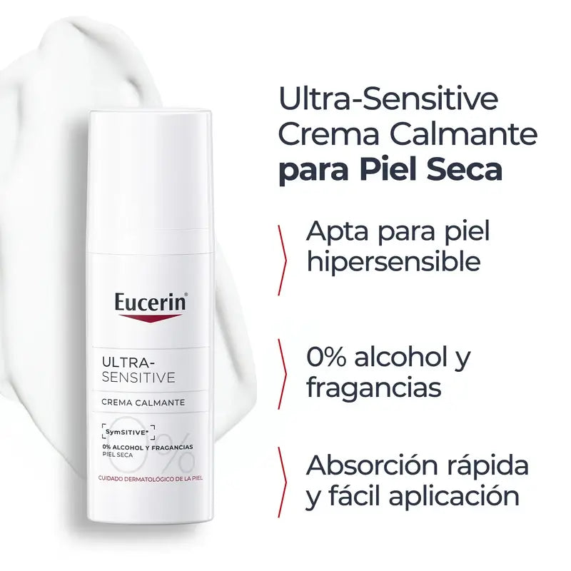 Eucerin Ultra-Sensitive Crème apaisante pour peau sèche, 50 ml