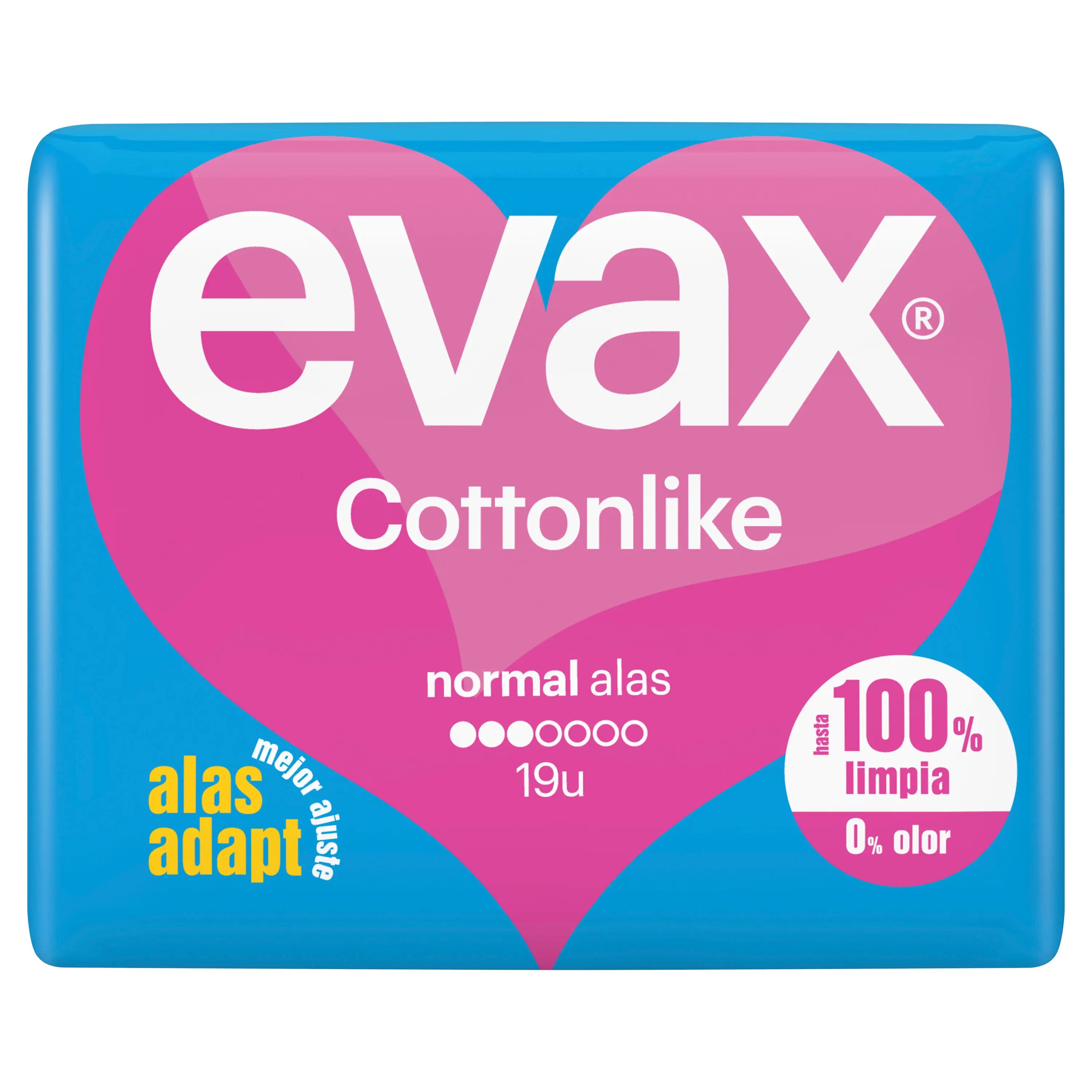 Evax Cottonlike Pads Normal Day With Wings , 19 unités