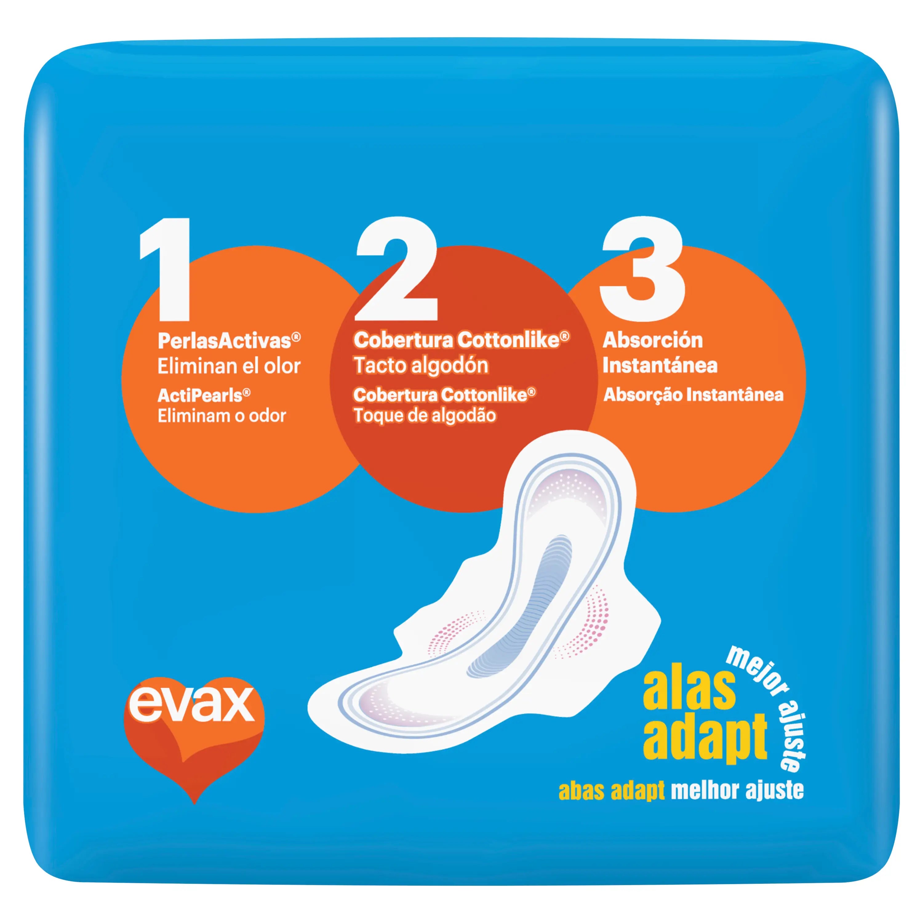 Evax Cottonlike Super Pads With Wings , 14 unités
