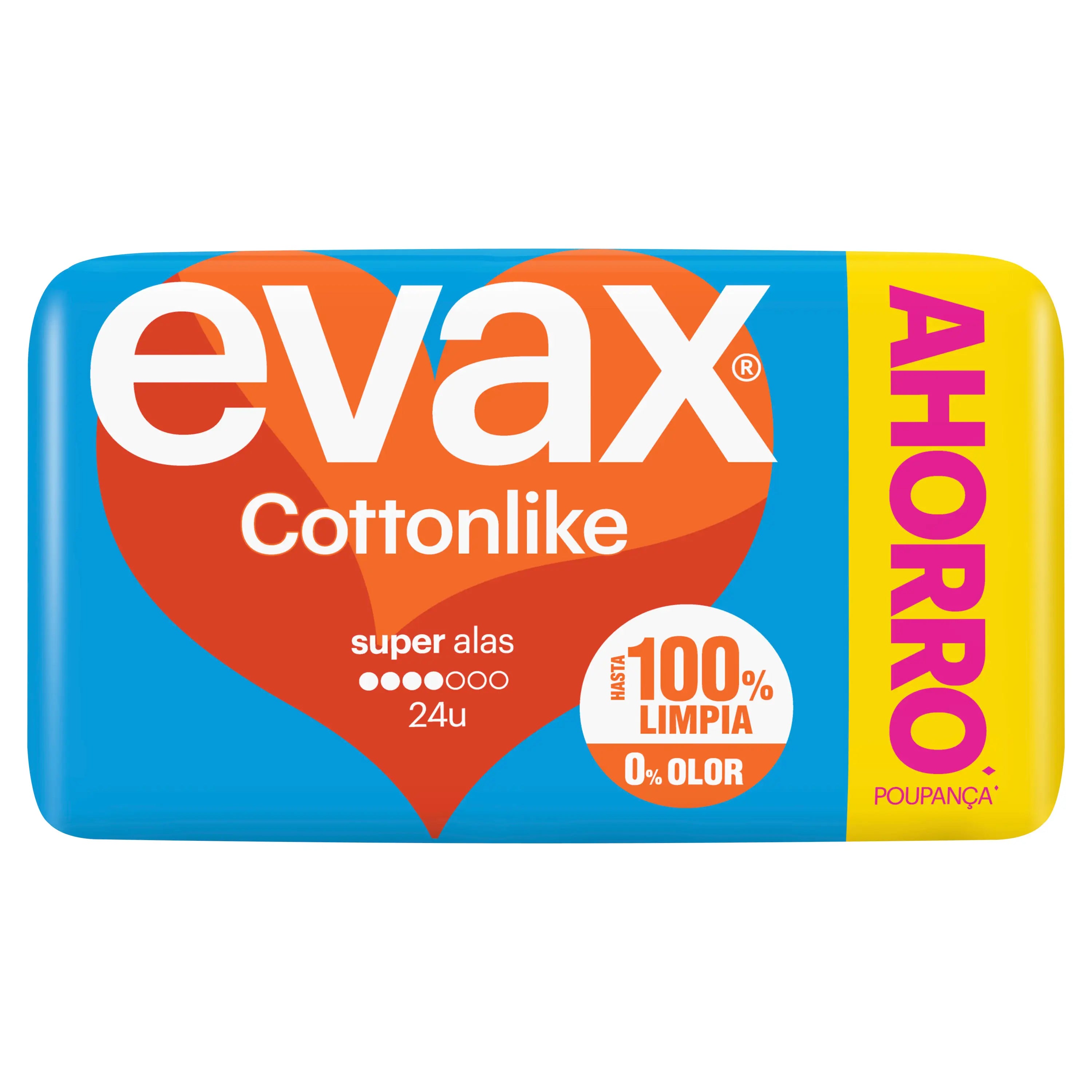 Evax Cottonlike Super Pads With Wings , 24 unités