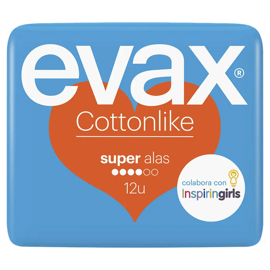 Evax Cottonlike Super Pads with Wings 12 Units