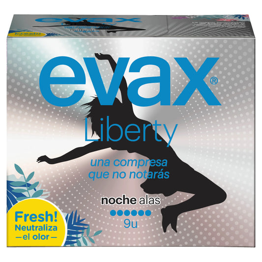 Evax Liberty Night Pads With Wings , 9 unités