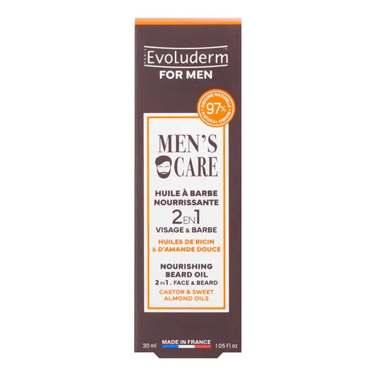 Evoluderm Huile à barbe nourrissante - Pour hommes, 30 ml