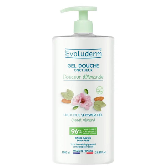 Evoluderm Gel douche à l'amande douce, 1000 ml