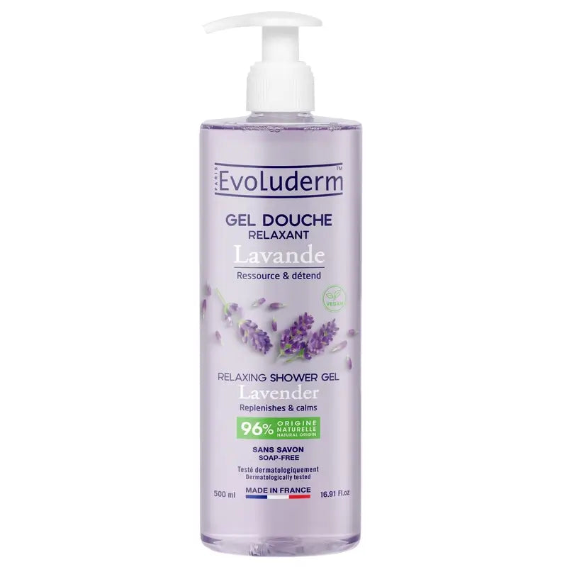 Evoluderm Gel douche à la lavande, 500 ml