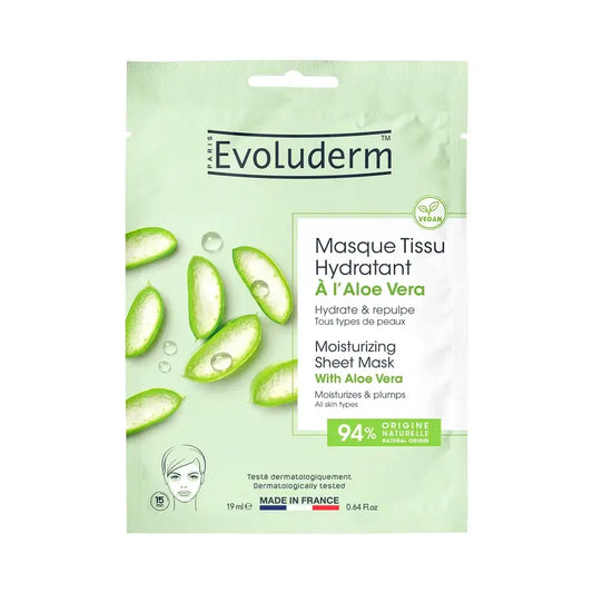 Evoluderm Masque en feuilles à l'aloe vera, 1 pièce / 19