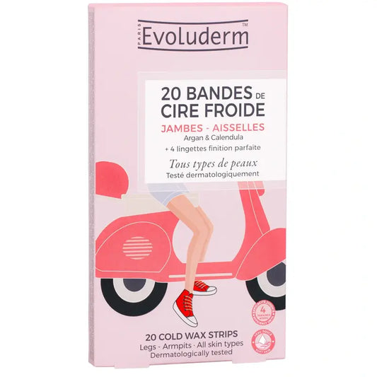 Evoluderm Bandes de cire pour le corps, 20 pièces
