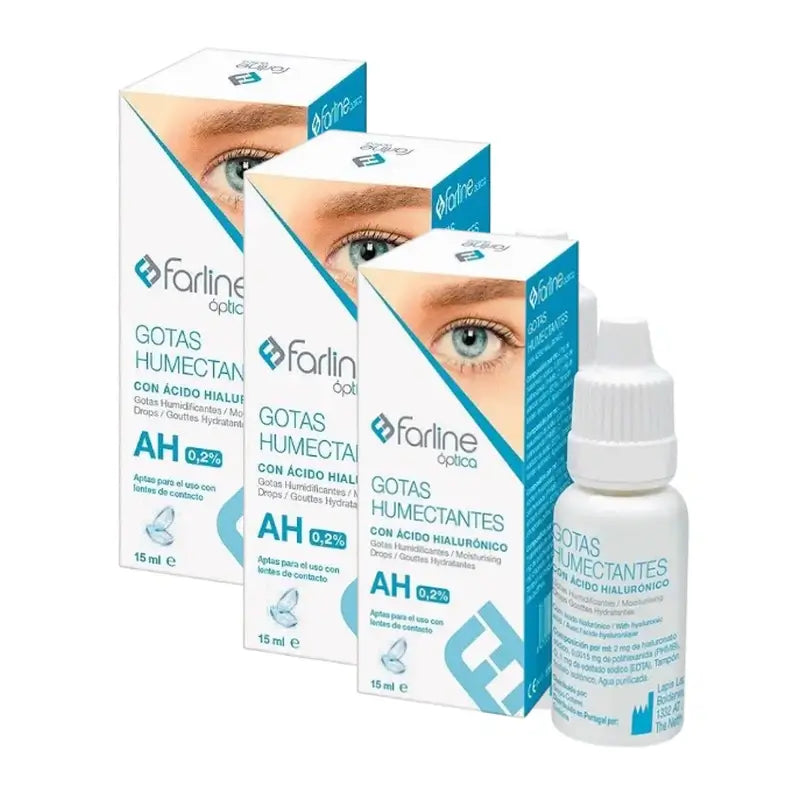 Farline Farline Gouttes hydratantes 0,2% Acide Hyaluronique, 3X15 Ml