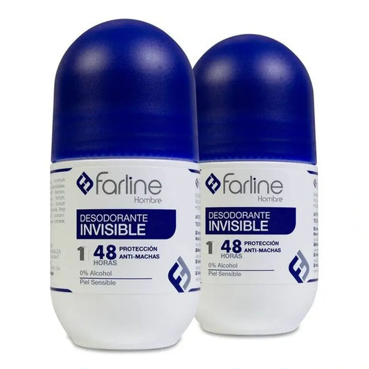 Farline Déodorant Invisible pour Hommes Roll - On, Pach 2 X 50 Ml