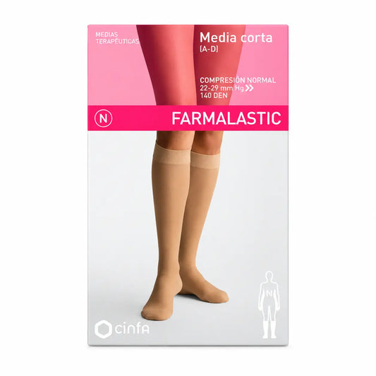 Farmalastic - Bas de compression - Compression normale - Beige, Taille Queen Plus
