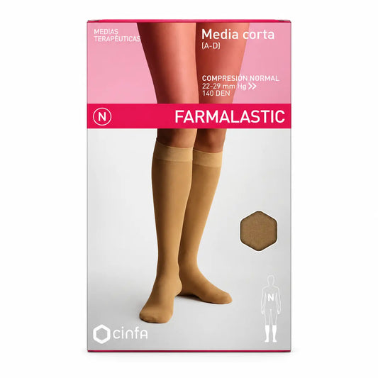 Farmalastic Short Stocking Compression Normal Beige, Taille XL