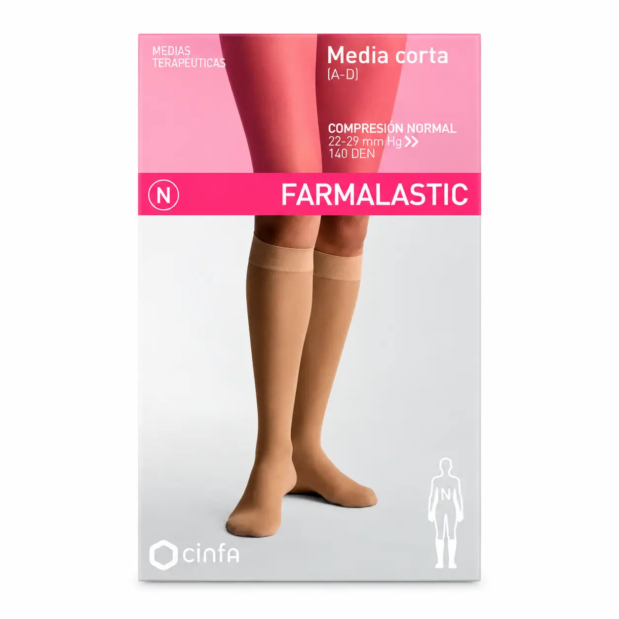 Farmalastic Short Stocking Normal Compression Black Small Size