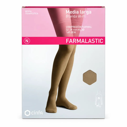Farmalastic Long Pantyhose Compression Normal Compression Beige, Large Size