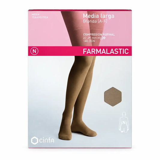 Farmalastic Long Pantyhose Compression Normal Compression Beige, Taille M