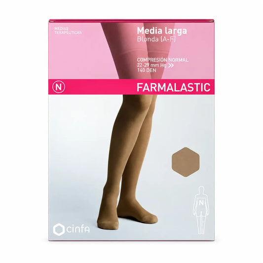 Farmalastic Long Stocking Blonda Normal Compression Beige, Taille XL