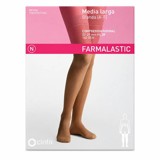 Farmalastic Collant long de compression Normal Compression Camel, Taille Queen Plus