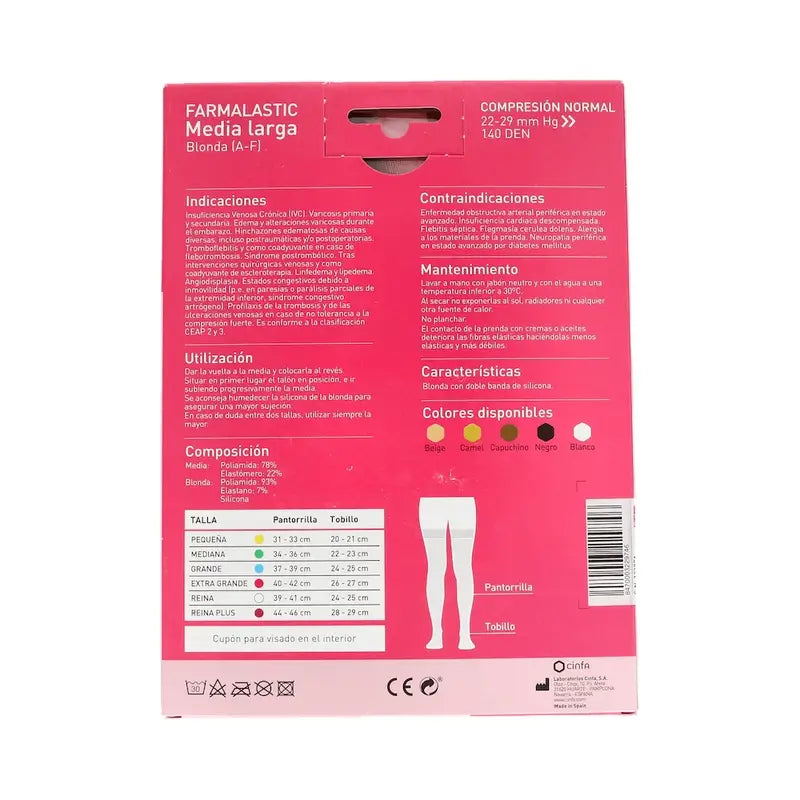 Farmalastic Long Pantyhose Compression Normal Compression Cappuccino, Taille XL