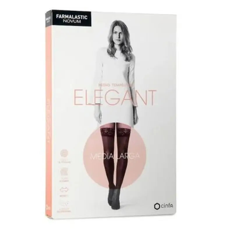 Farmalastic Novum Elegant Long Size Lightweight Compression Caviar Colour, Taille 1