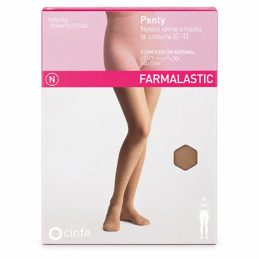 Collant de compression Farmalastic Normal Compression Beige, Taille Petite