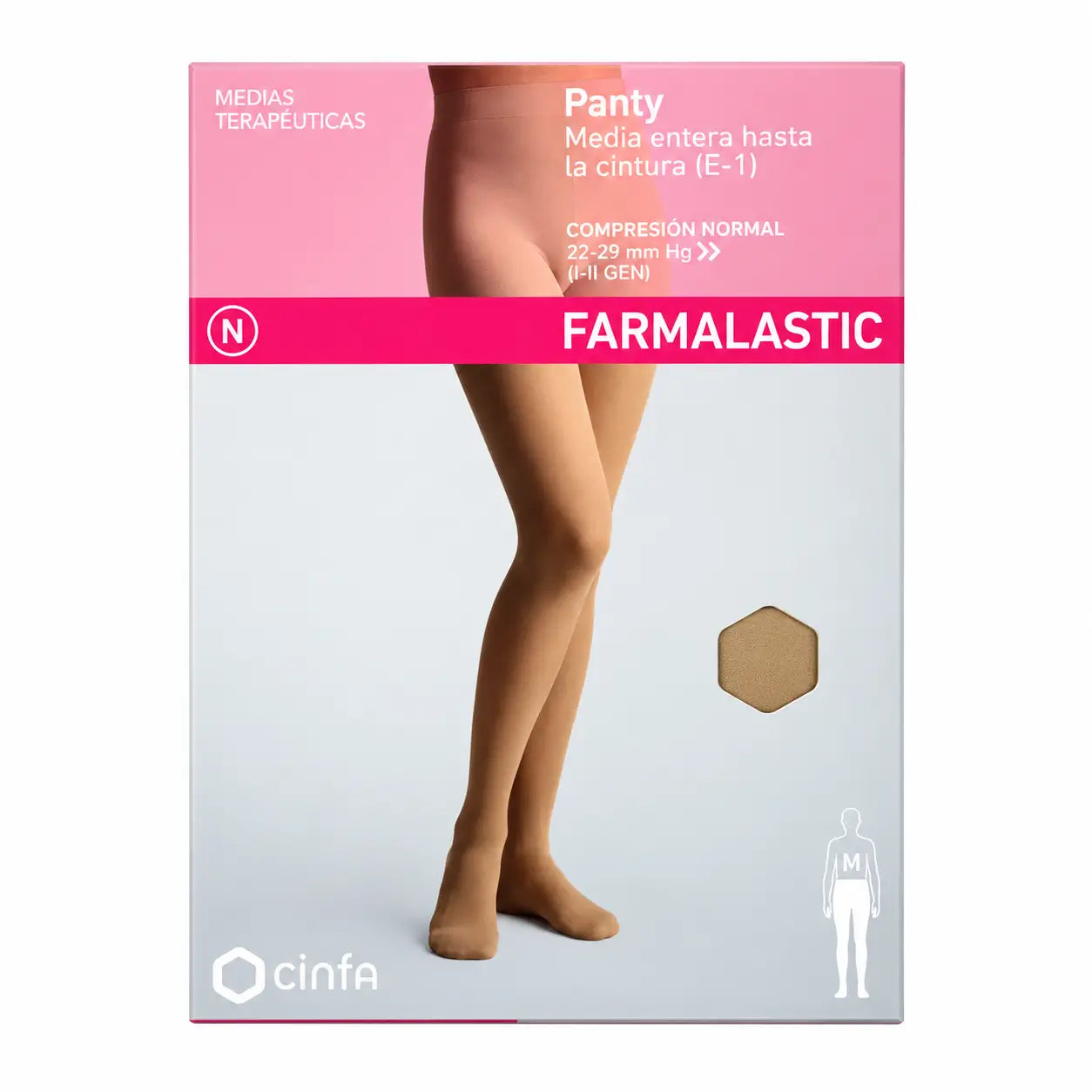 Collant de compression Farmalastic Compression Normal Beige Queen Size