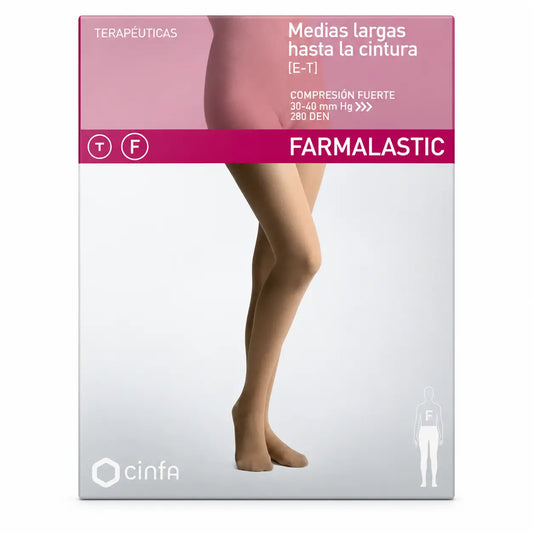 Collant de compression Farmalastic Normal Compression Beige, Taille XL