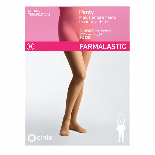 Collant de compression Farmalastic Normal Compression Cappuccino, Large Size