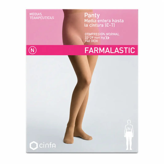 Collant de compression Farmalastic Normal Compression Cappuccino, Taille M