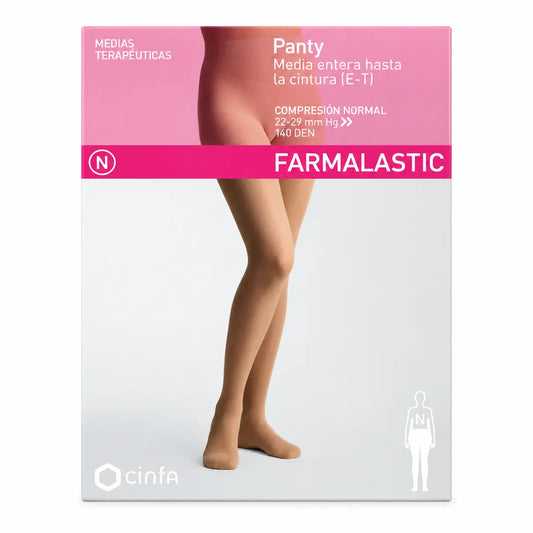 Collant de compression Farmalastic Normal Compression Cappuccino, Taille Petite
