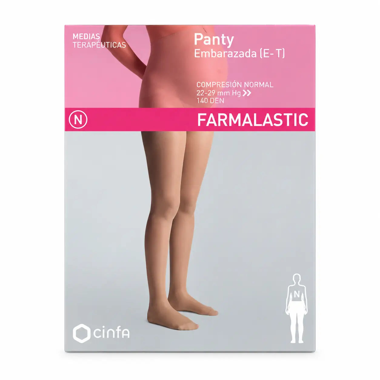 Culotte de compression Farmalastic Normal Pregnancy Beige, Taille Petite
