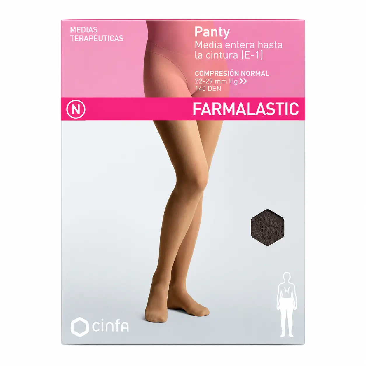 Farmalastic Collant de Compression Normal Compression Full Stocking Noir Taille M